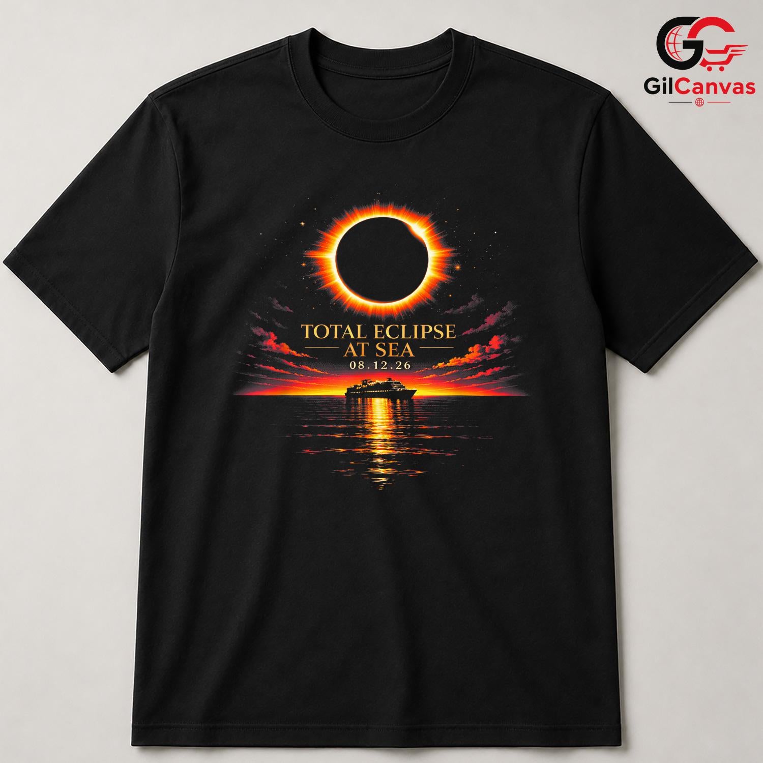 Total Eclipse At Sea T-Shirt Unisex Astronomy Lover Event Gift For Adults