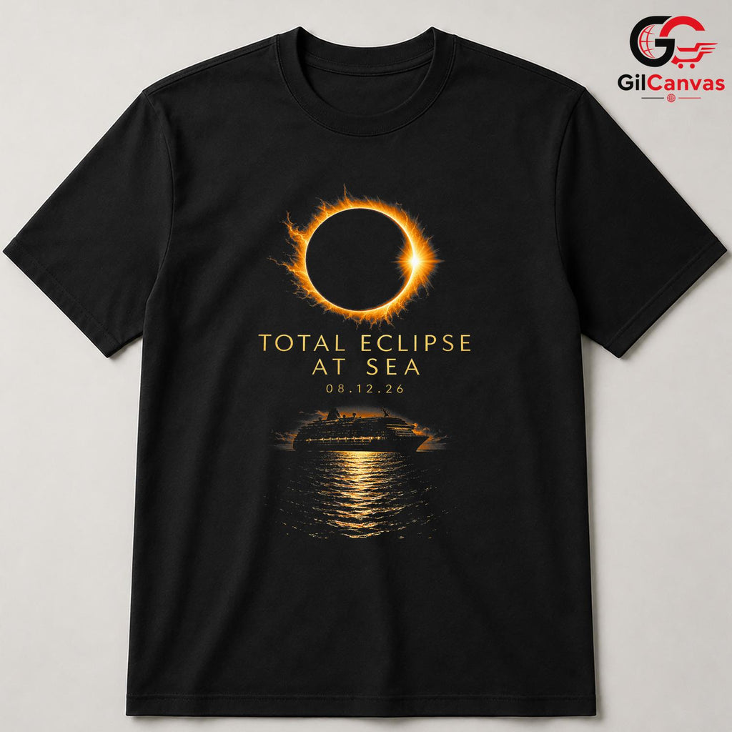 Total Eclipse At Sea Tee Shirt Unisex Astronomy Lover Perfect Gift Adults