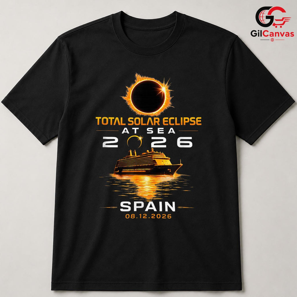 Total Solar Eclipse T-Shirt Unisex Spain 2026 Event Gift Astronomy Lovers