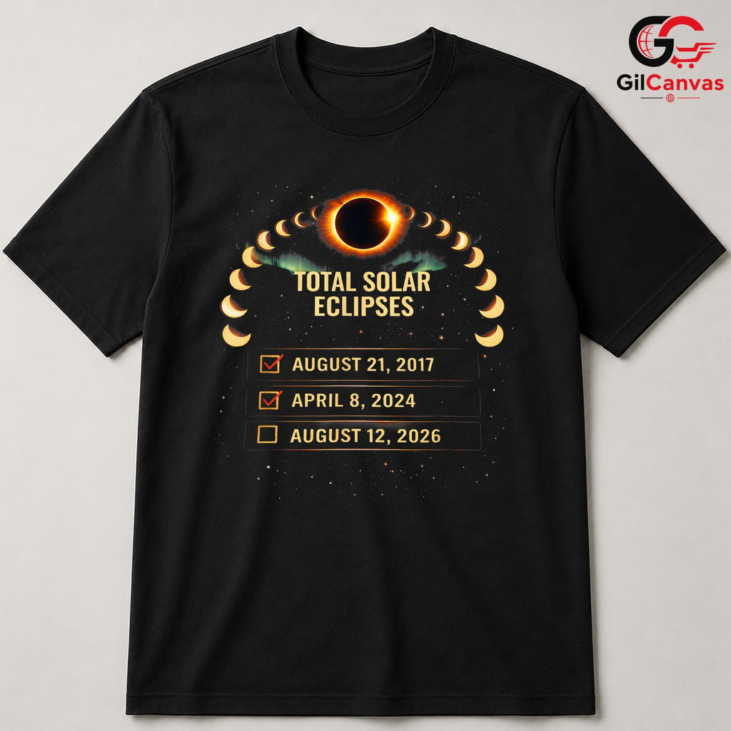 Total Solar Eclipses Tee Shirt Unisex Astronomy Lover Gift Kids And Adults
