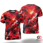 Trendy Abstract 3D T-Shirt, Cool Unisex Halloween Fashion Tee Gift For Festive Events