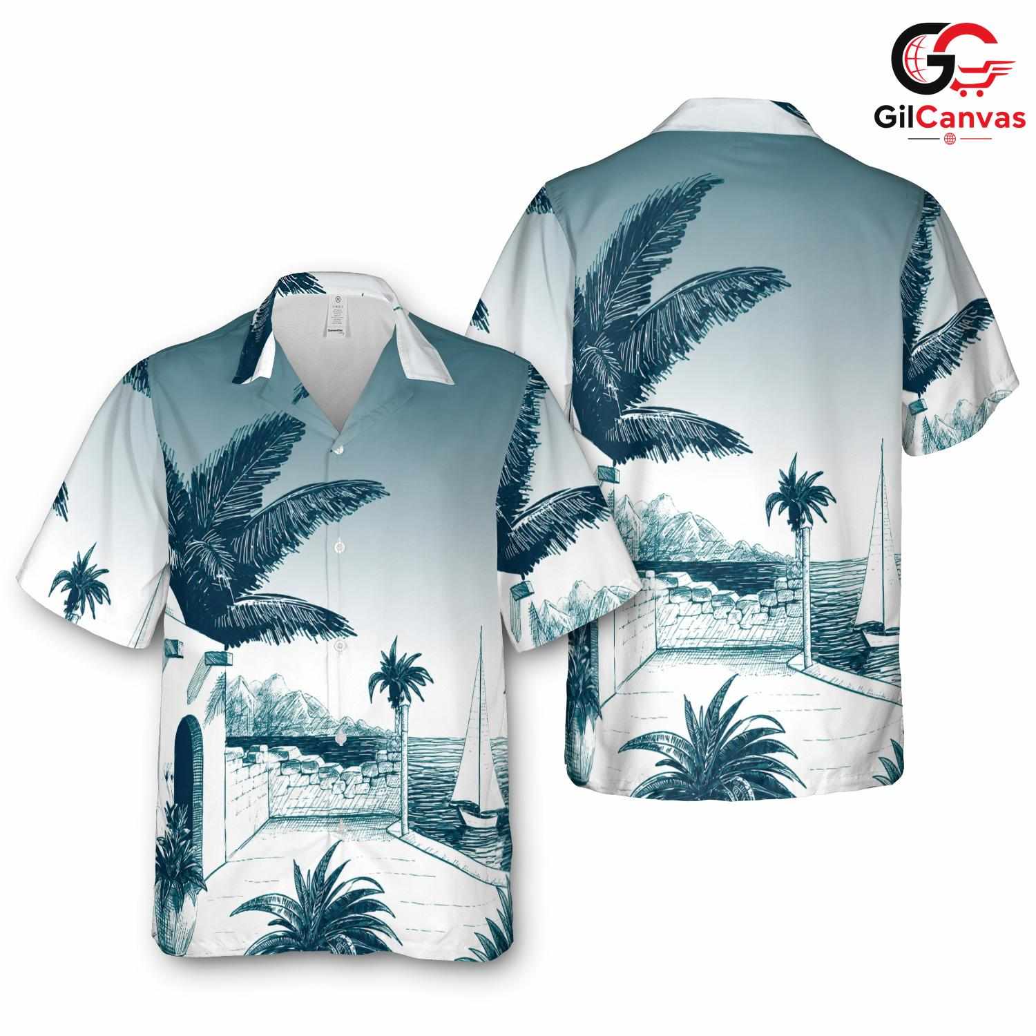 Tropical Beach Holiday Shirt, Casual Summer Wear for Men Getaway Vacation