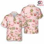 Tropical Flamingo Floral Shirt, Vibrant Unisex Fashion For Summer Vacations