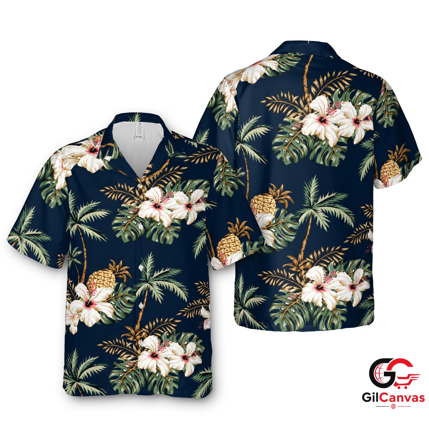 Tropical Floral Hawaiian Shirt For Unisex Summer Beach Vacation Getaways