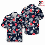 Tropical Flower Hawaiian Shirt, Beautiful Unisex Floral Beach Wear Vacation