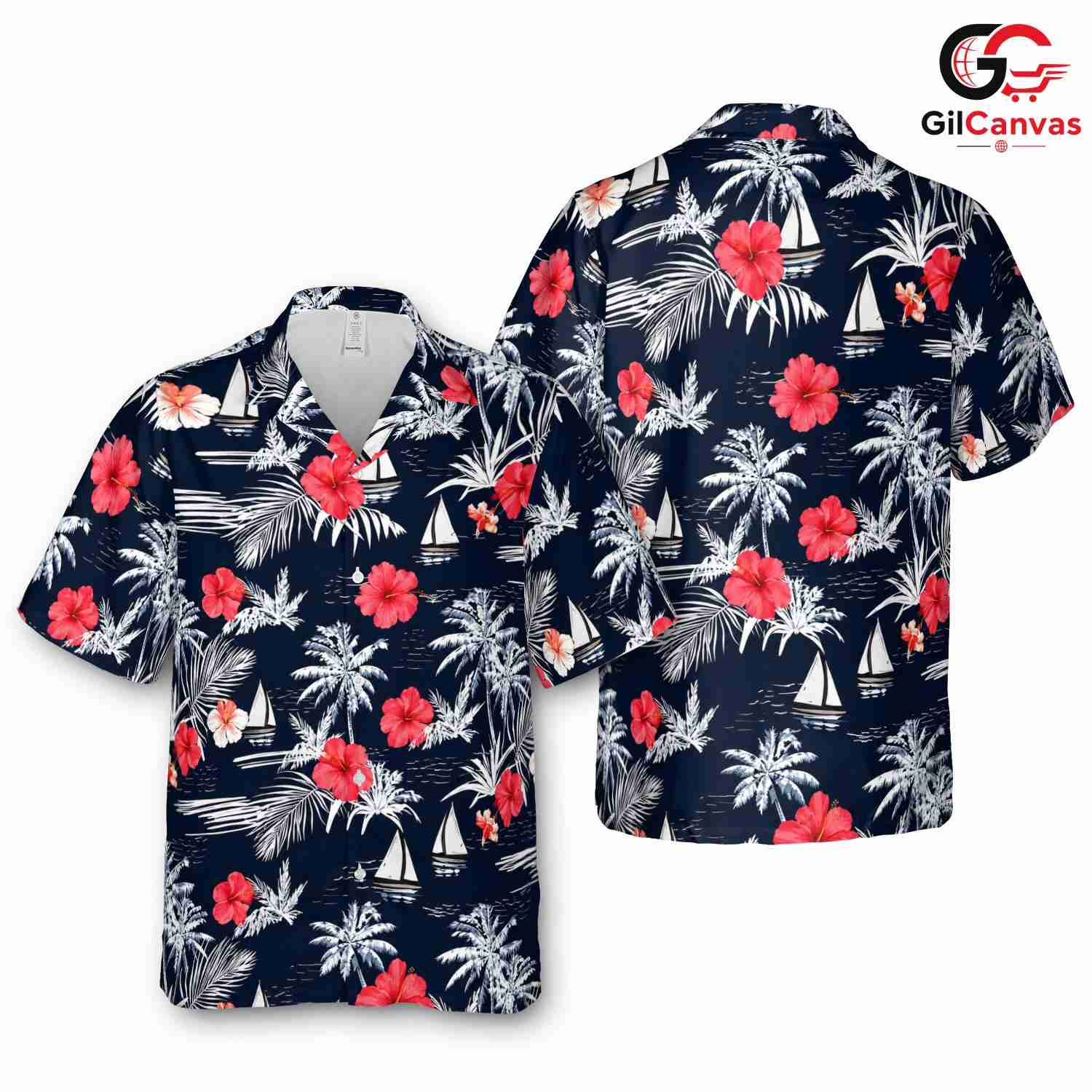 Tropical Flower Hawaiian Shirt, Beautiful Unisex Floral Beach Wear Vacation