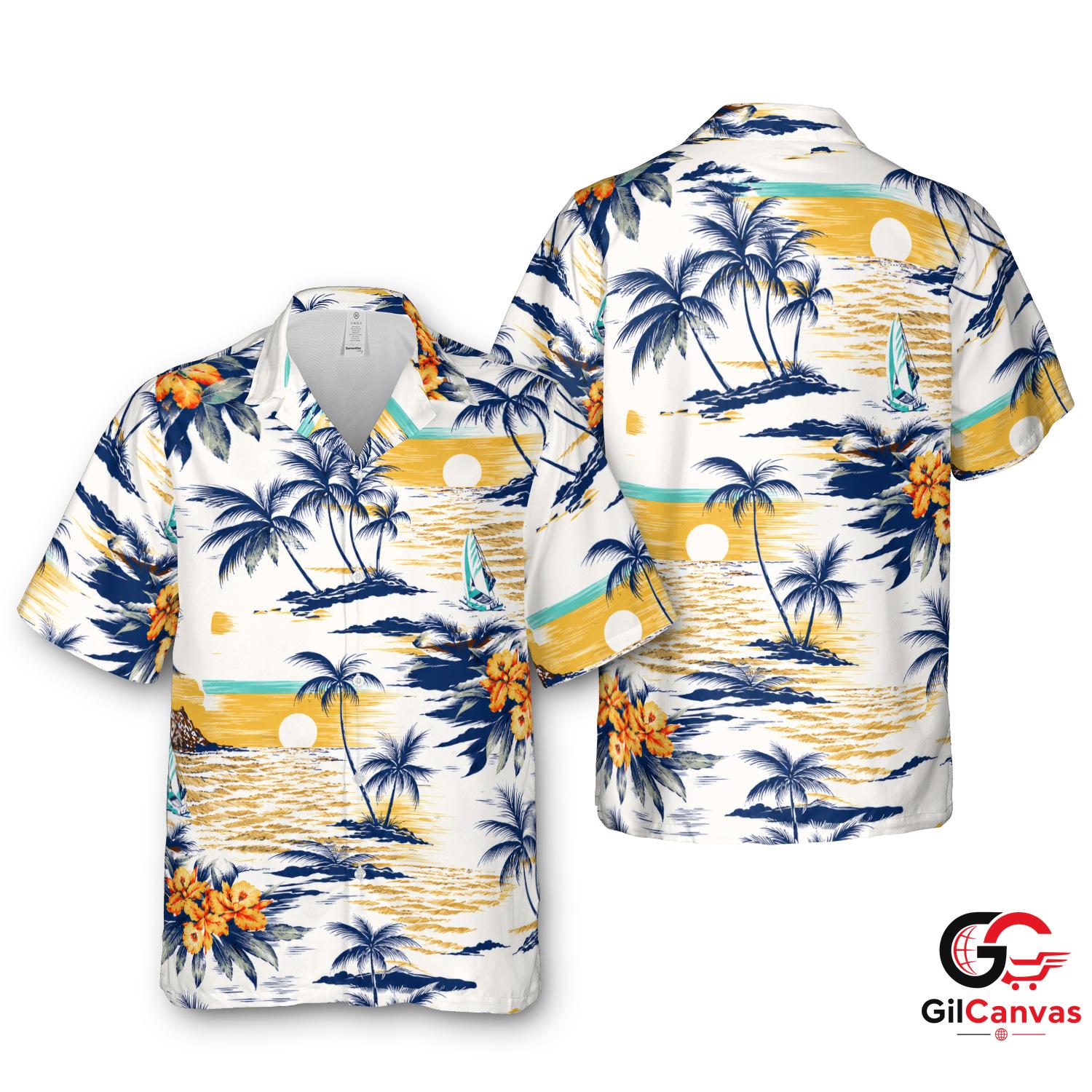 Tropical Flower Hawaiian Shirt For Summer Beach Outings Unisex Vacation Fit