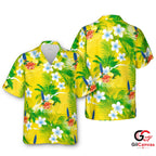 Tropical Flower Hawaiian Shirt For Summer Vacation Men Beachwear Surf Style