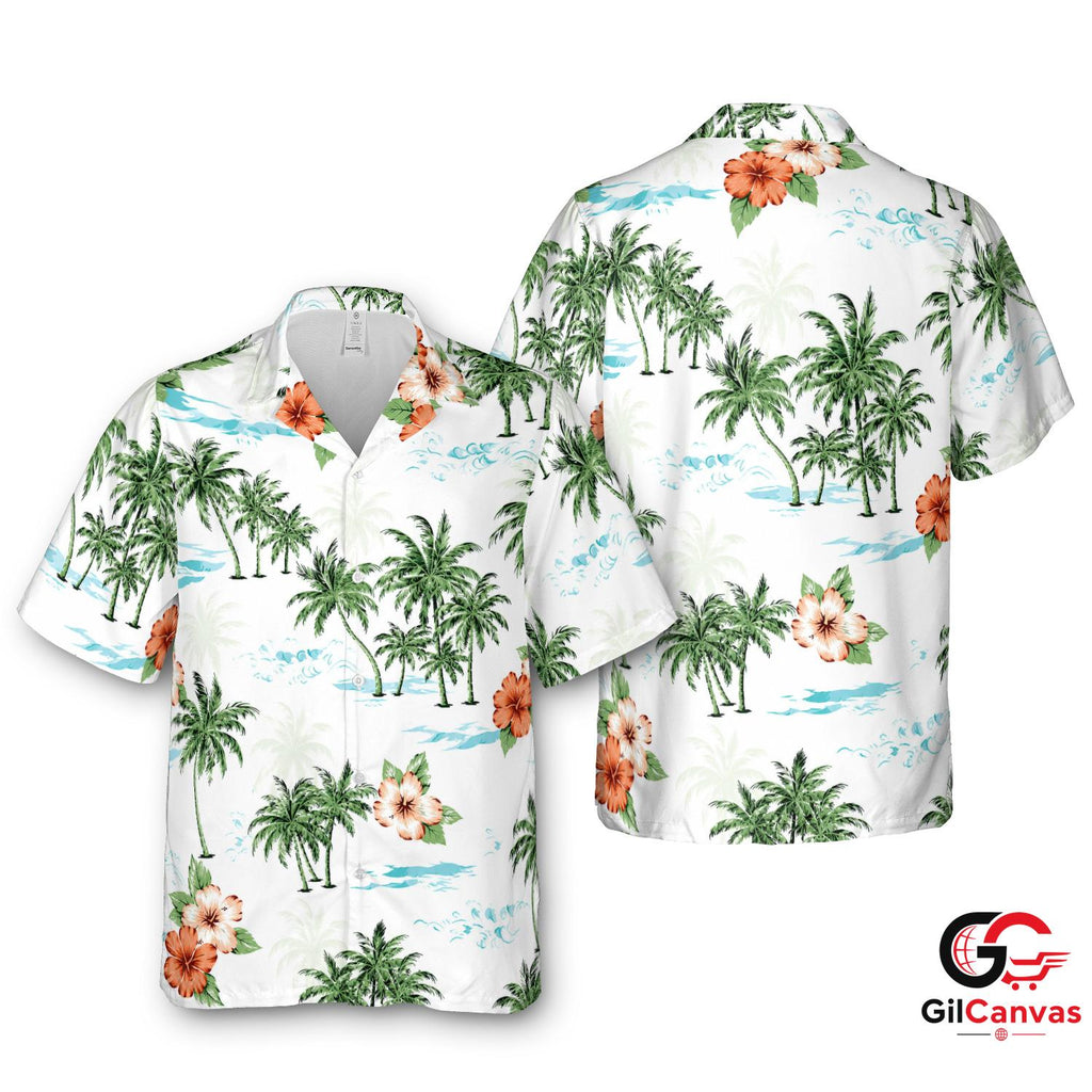 Tropical Flower Hawaiian Shirt Perfect Beach Vacation Unisex Cute Summer Fit