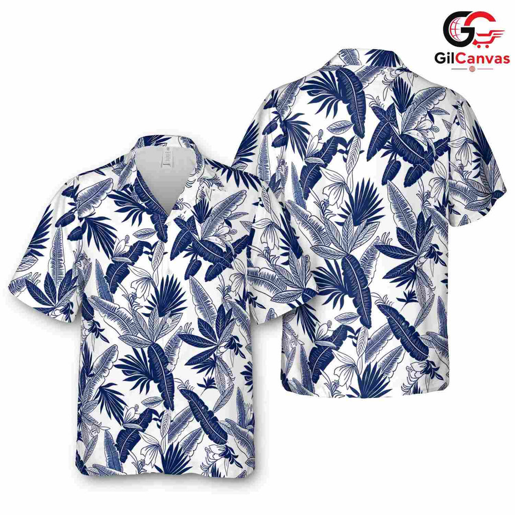 Tropical Leaf Beach Hawaiian Tee, Unisex Casual Apparel Summer Vacations