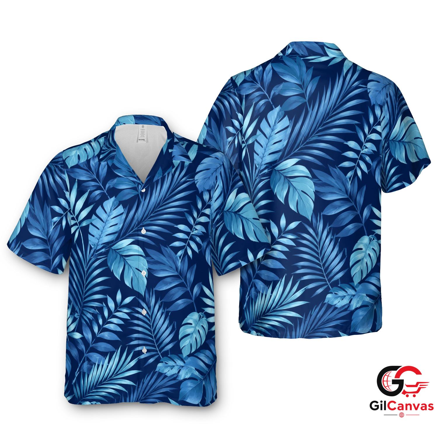 Tropical Leaf Hawaiian Shirt For Men Summer Vacations Stylish Beachwear Fit