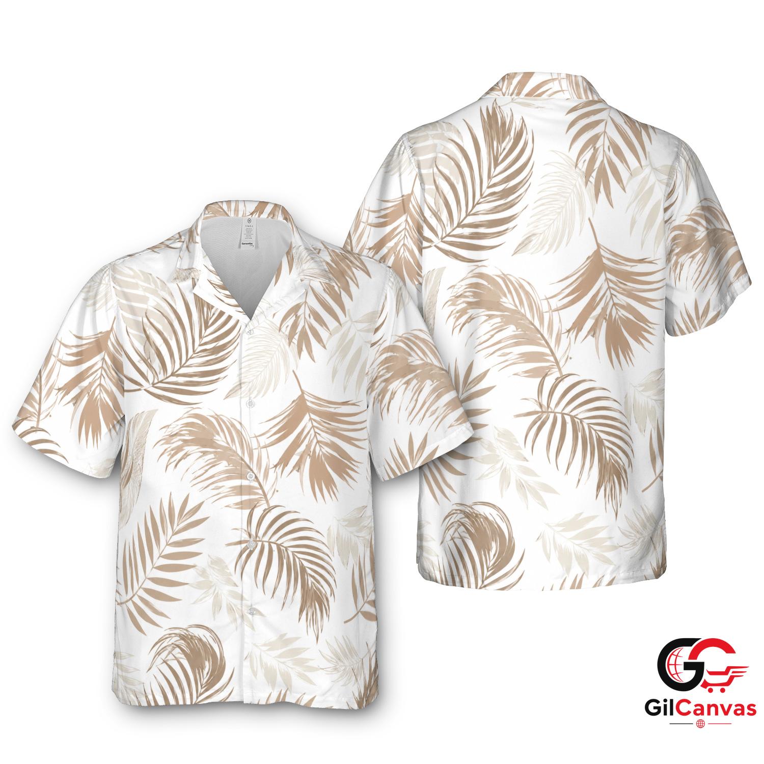 Tropical Leaf Hawaiian Shirt For Unisex Beach Vacation Summer Floral Prints