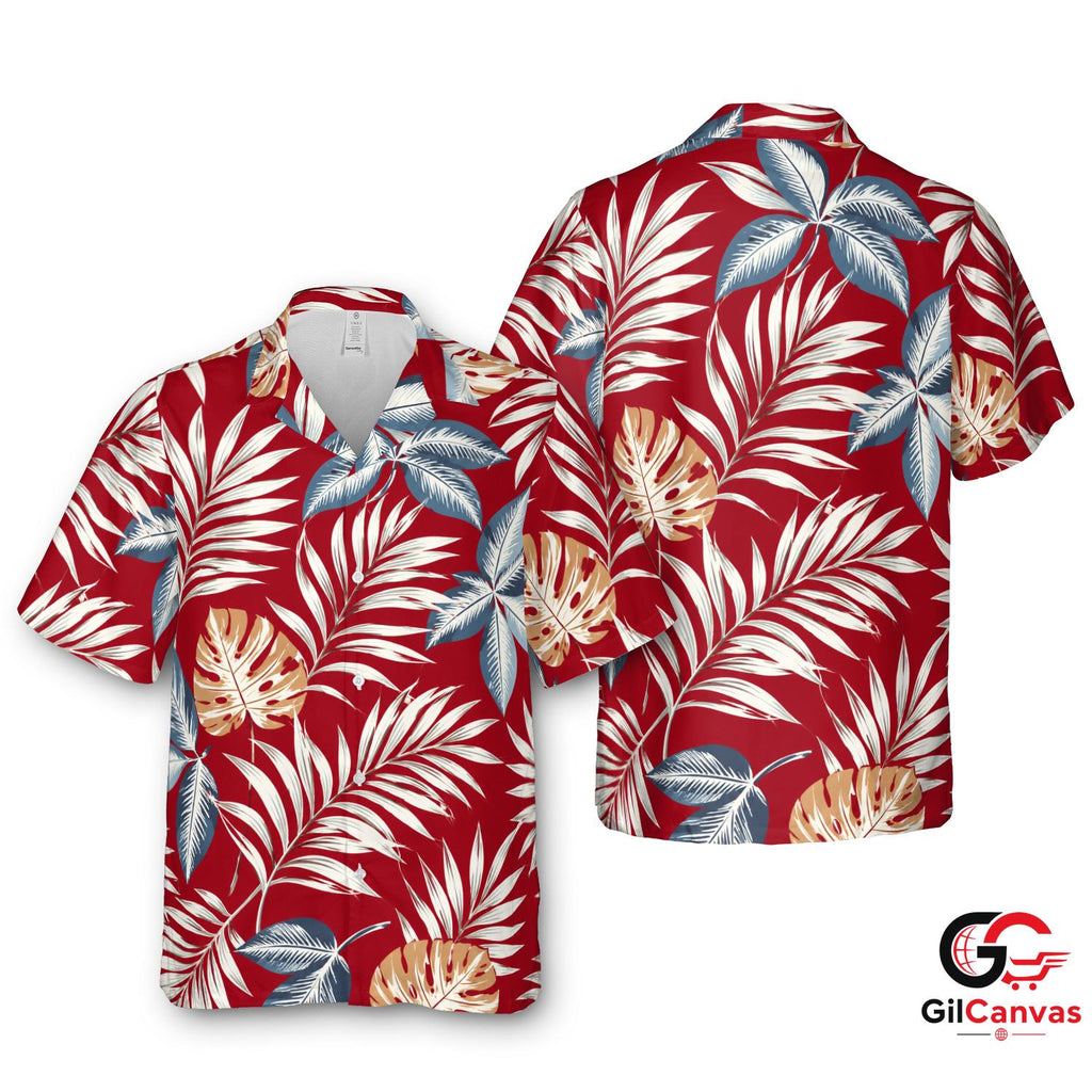 Tropical Leaf Hawaiian Shirt Perfect Women Summer Fun Beachwear Fashion Vibe