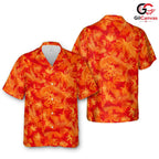 Tropical Leaf Hawaiian Shirt, Unisex Vacation Wear Casual Summer Apparel