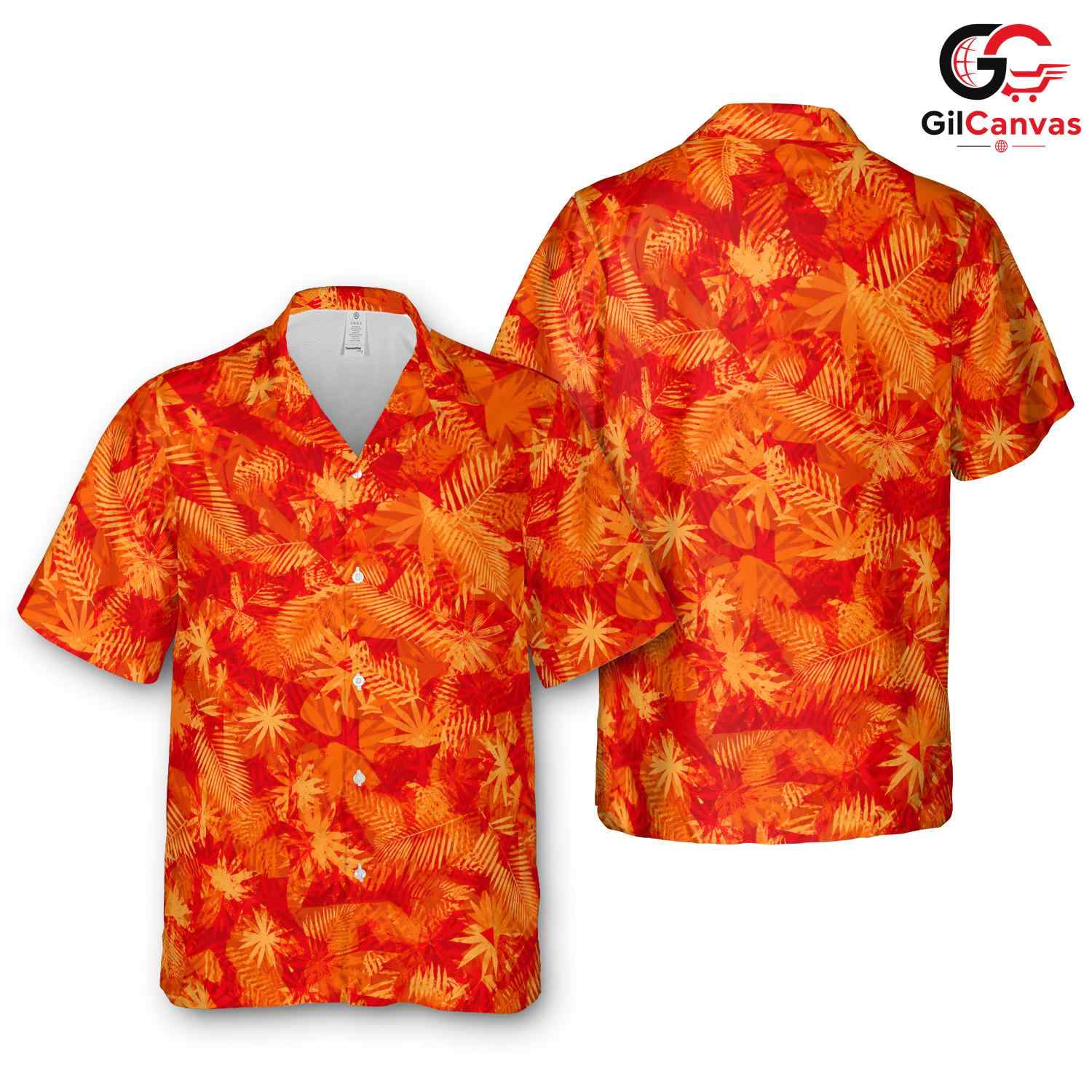 Tropical Leaf Hawaiian Shirt, Unisex Vacation Wear Casual Summer Apparel