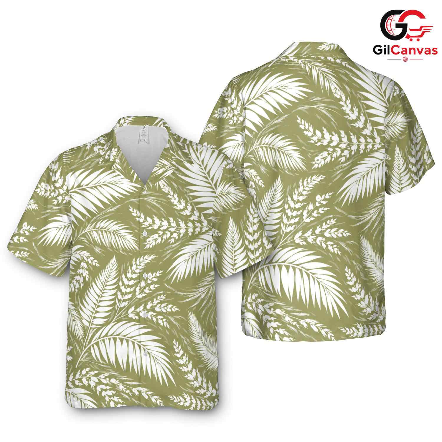 Tropical Leaves Hawaiian Shirt, Stylish Casual Wear for Men Summer Events