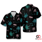 Tropical Palm Hawaiian Shirt For Summer Vacation Perfect Men Beach Apparel