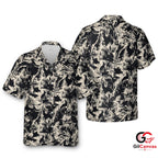 Tropical Print Hawaiian Shirt For Summer Beach Vacation Unisex Casual Style