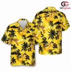 Tropical Scenery Hawaiian Tee, Casual Unisex Beachwear for Summer Getaways