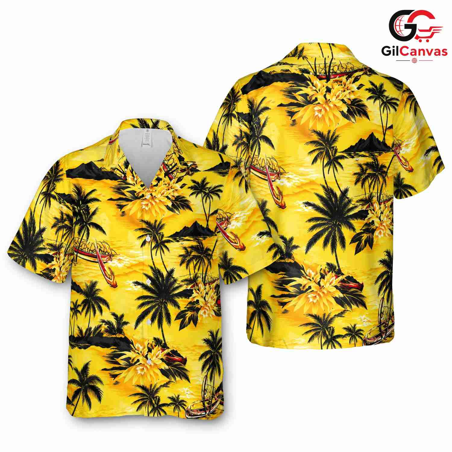 Tropical Scenery Hawaiian Tee, Casual Unisex Beachwear for Summer Getaways