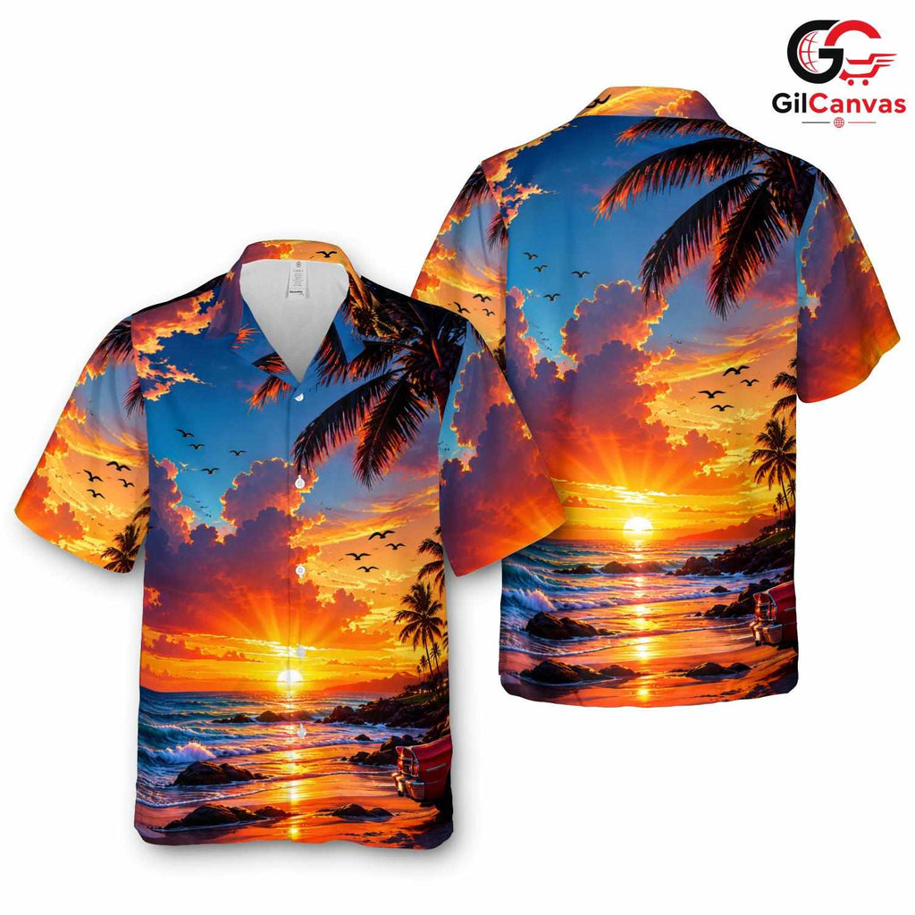 Tropical Sunset Beach Shirt Unisex, The Ultimate Summer Vacation Casual Apparel