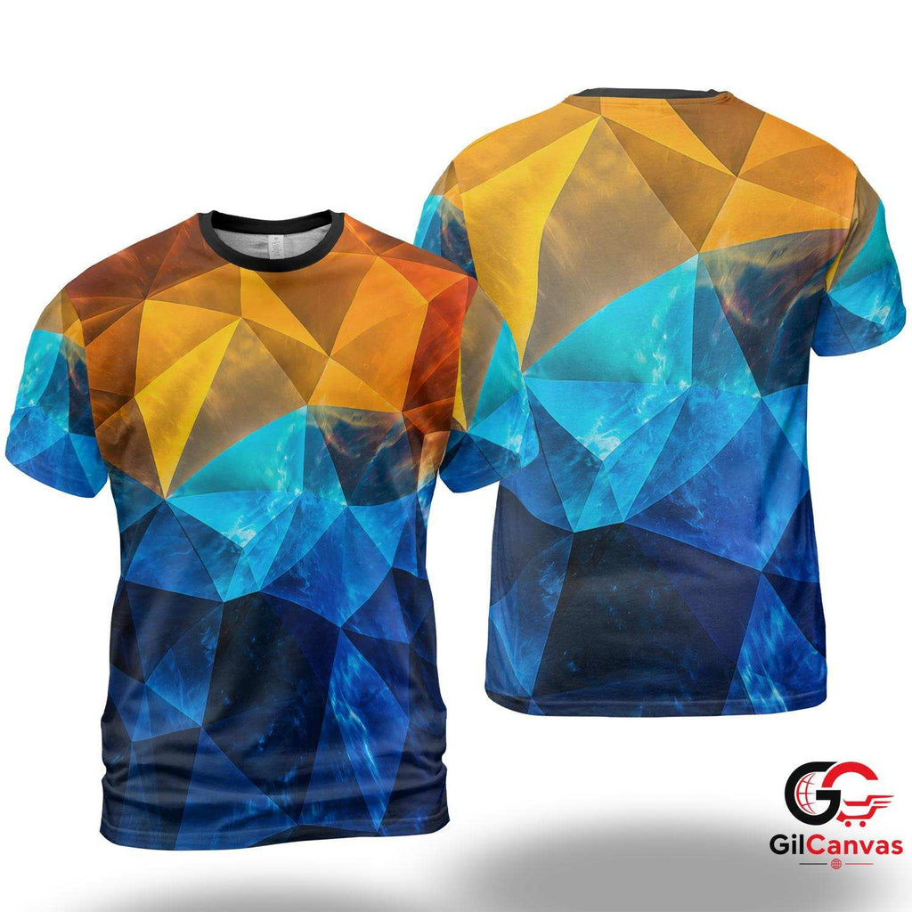 Unique Geometric 3D T-Shirt, Trendy Unisex Fashion Tee Gift For Summer Parties