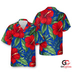 Vibrant Floral Hawaiian Shirt For Summer Vacation Unisex Tropical Beachwear