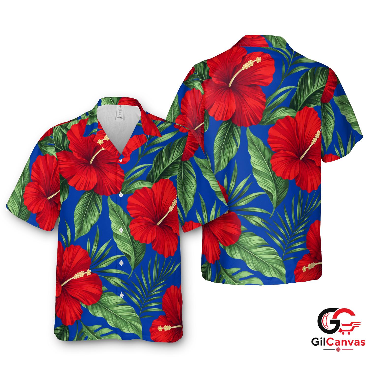 Vibrant Floral Hawaiian Shirt For Summer Vacation Unisex Tropical Beachwear