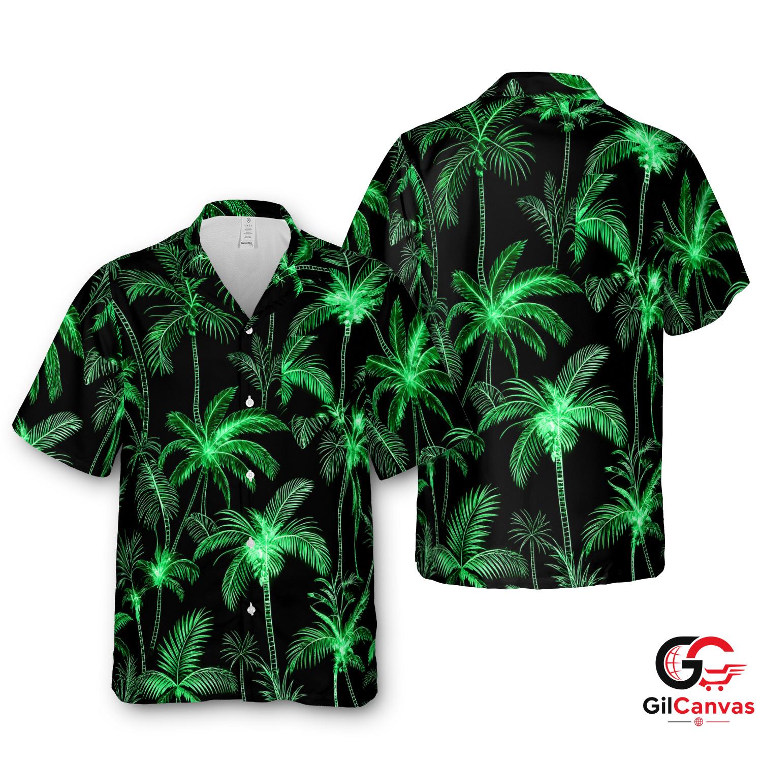 Vibrant Palm Hawaiian Shirt For Unisex Summer Vacations Tropical Apparel Fit