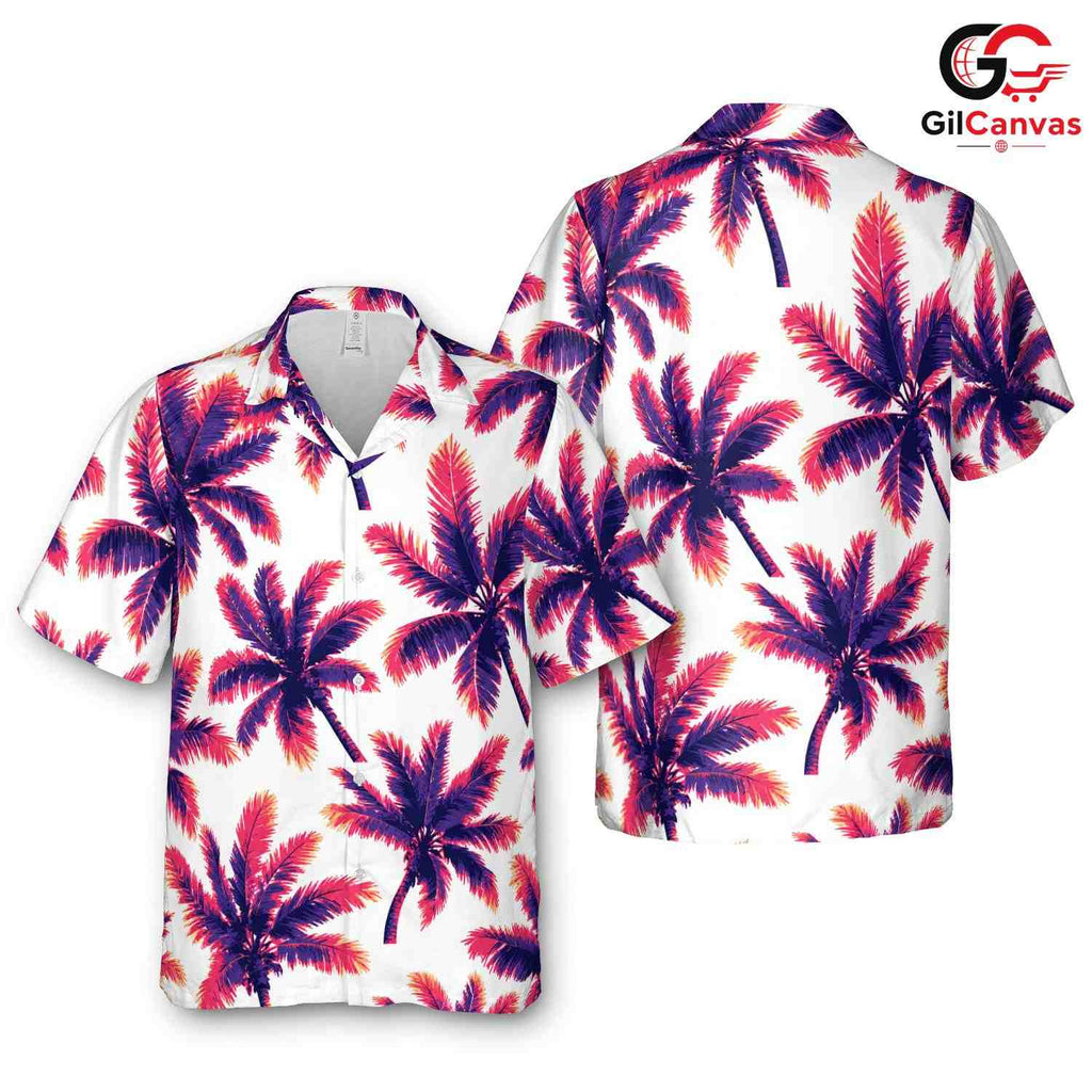 Vibrant Palm Tree Beach Shirt, Tropical Unisex Wear for Summer Vacations