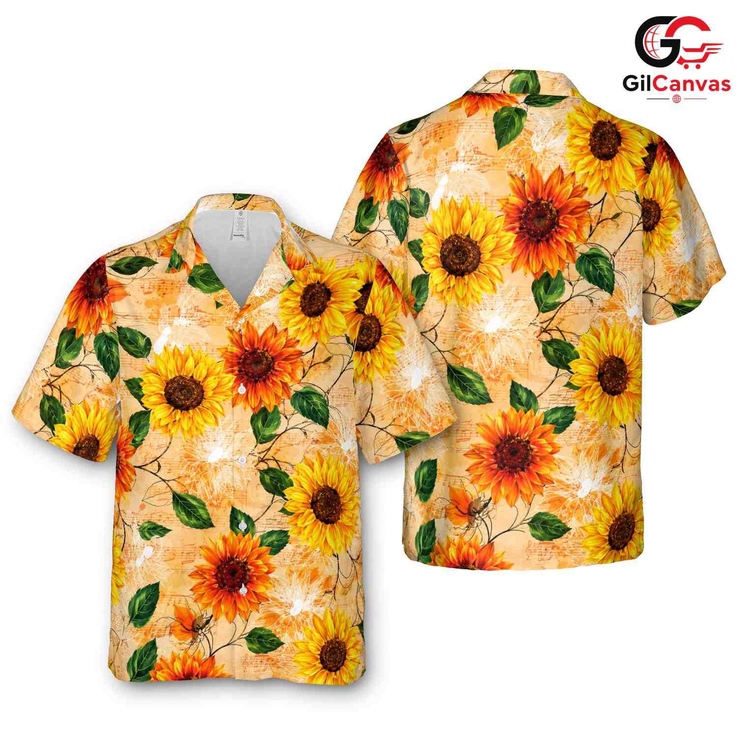 Vibrant Sunflower Floral Shirt, Unisex Tropical Beach Wear For Summer Season