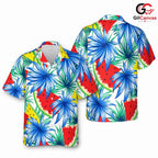 Vibrant Tropical Hawaiian Tee, Custom Unisex Beachwear for Summer Events