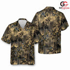 Vintage Blue Peony Grunge Shirt, Unisex Tropical Beach Summer Vacation Apparel