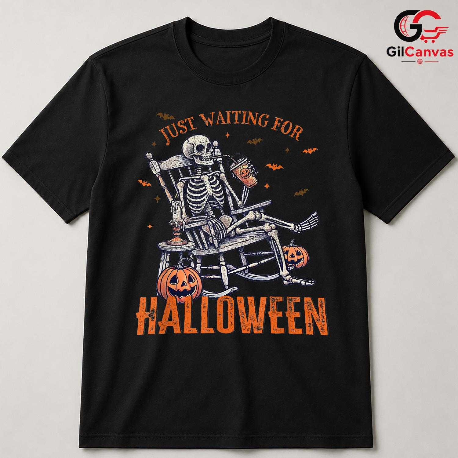 Waiting For Halloween Bones T-Shirt Unisex Funny Spooky Season Lover Gift