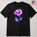 Watercolor Flower Art T-Shirt Unisex Purple Pink Botanical Garden Design