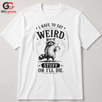 Weird Raccoon Coffee T-Shirt Unisex Funny Gift For Friends Family Graphic Tee