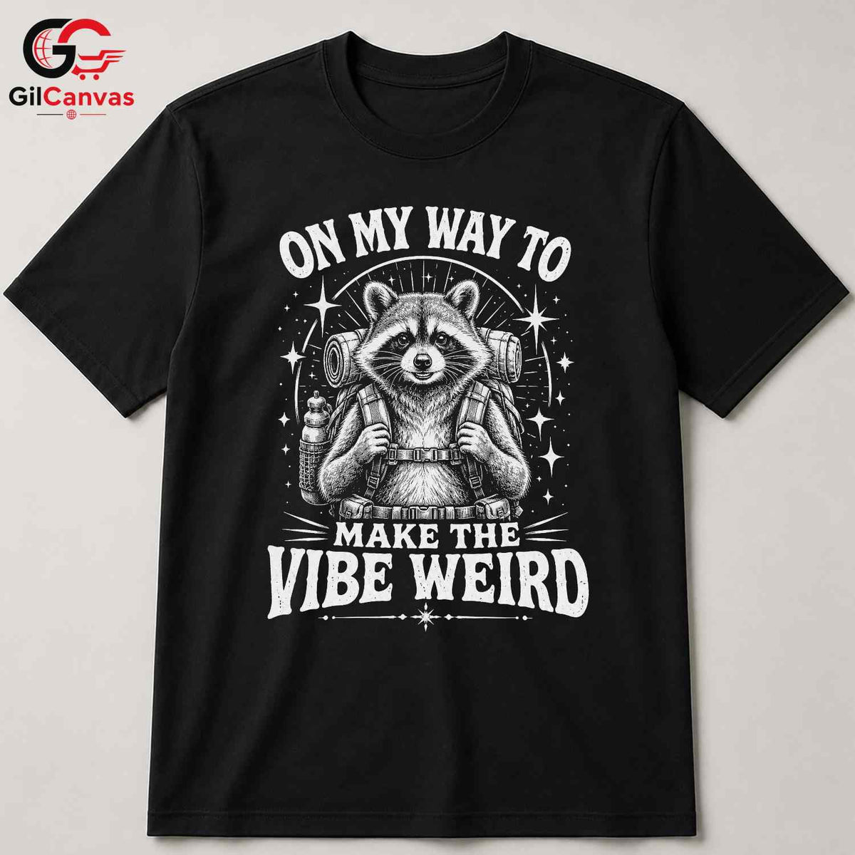 Weird Vibe Raccoon T-Shirt Funny Outdoors Adventure Cute Animal Unisex Shirt