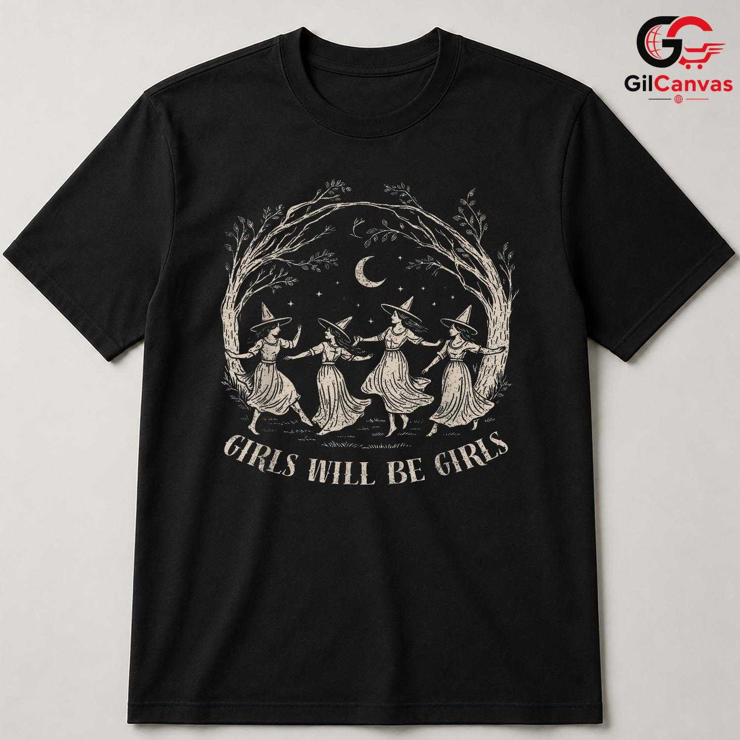 Witchy Girls Celebration Shirt Unisex Spooky Halloween Party Gift For Friends