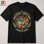 World Traveler Beer T-Shirt Unisex International Adventure Fun Graphic Apparel
