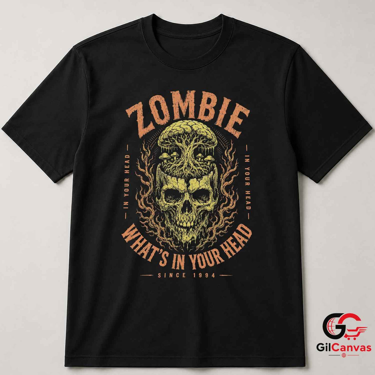 Zombie Brain Skull Tree Shirt Macabre Gothic Horror Unisex Dark Grunge Apparel