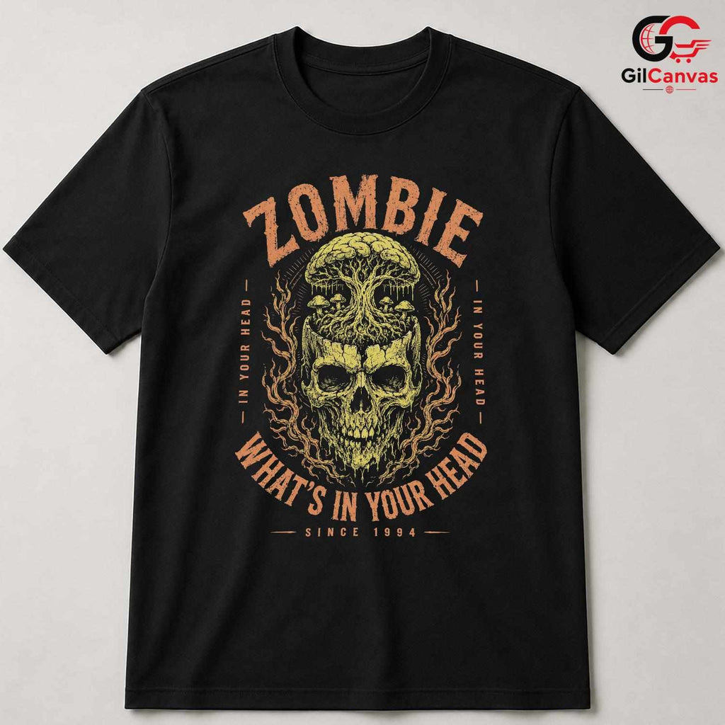 Zombie Brain Skull Tree Shirt Macabre Gothic Horror Unisex Dark Grunge Apparel