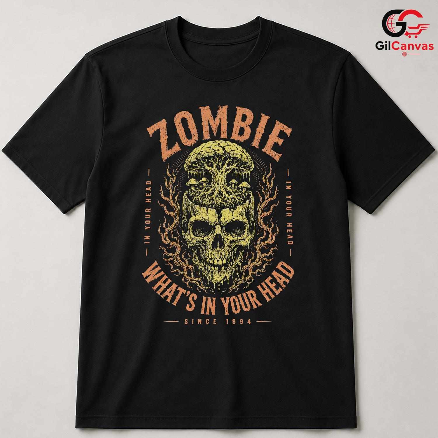 Zombie Brain Skull Tree Shirt Macabre Gothic Horror Unisex Dark Grunge Apparel