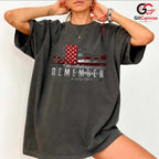 9-11 Memorial Remember Tee Shirt Unisex Patriotic Adult Gift For September Event