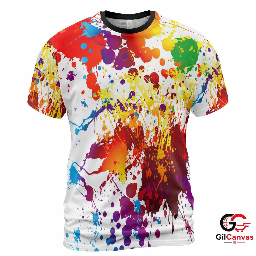Abstract Explosion 3D T-Shirt, Colorful Unisex Art Festival Tee Gift For Fans