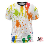 Abstract Paint Art 3D T-Shirt, Vibrant Unisex Festival Graphic Tee Gift Streetwear