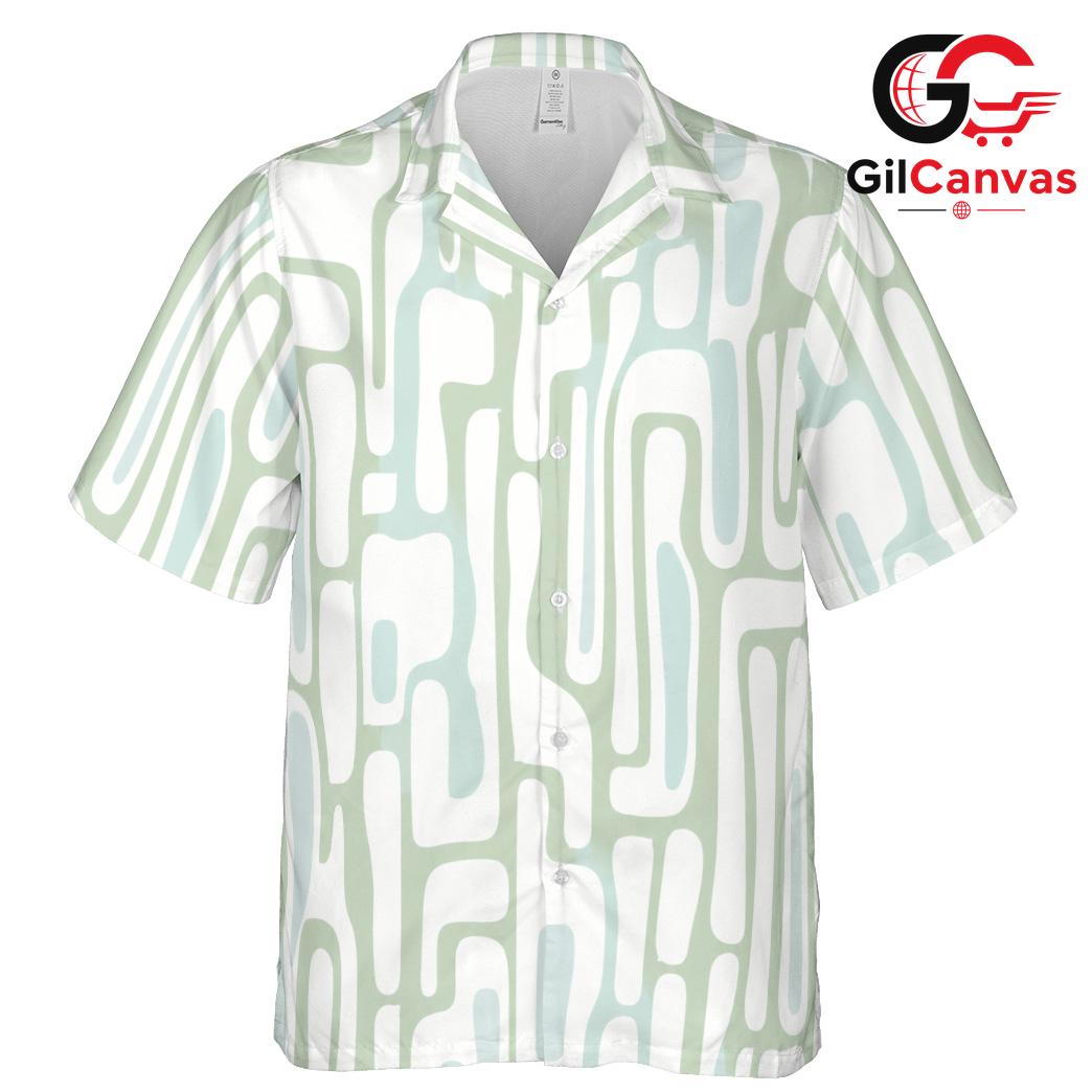Abstract Pattern Beach Shirt, Lightweight Men Summer Vacation Casual Top