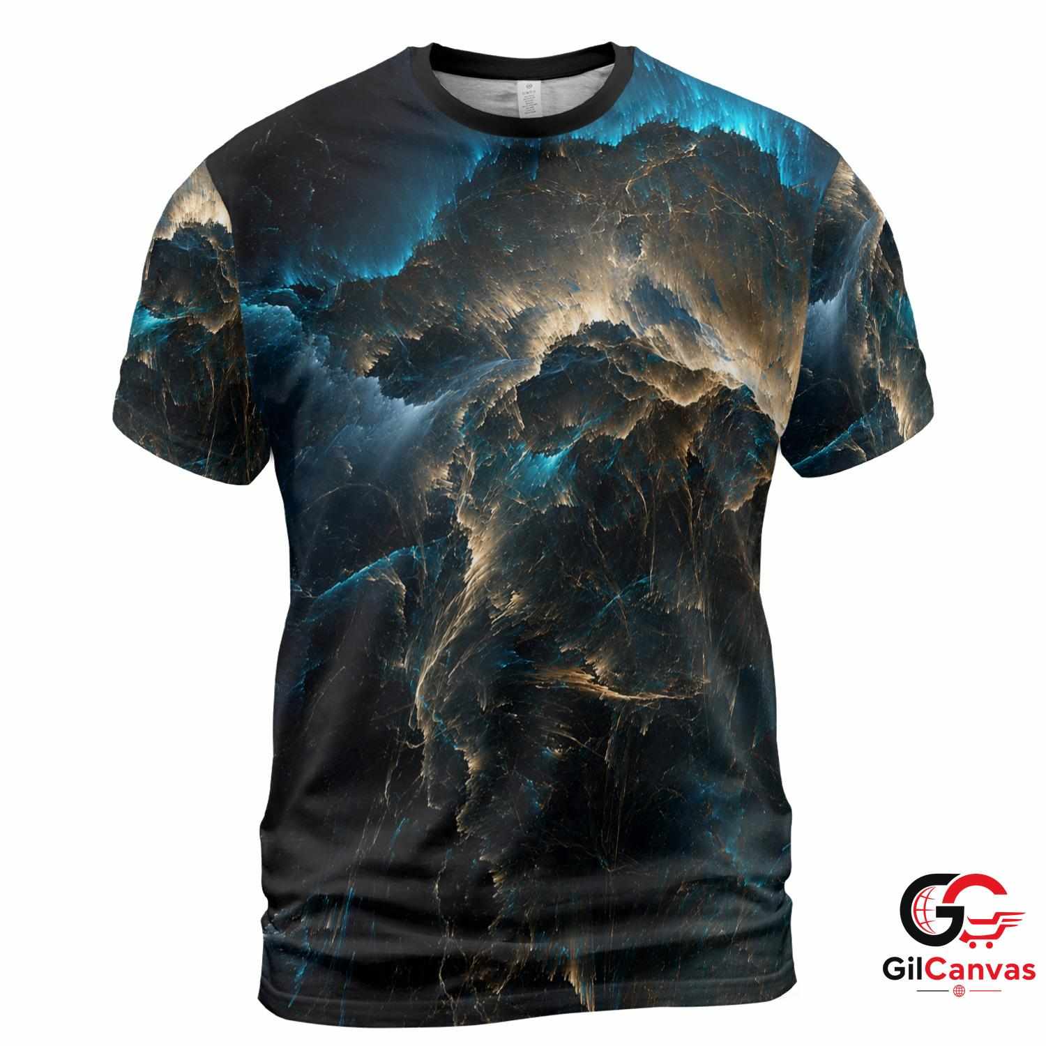 Abstract Sci-Fi 3D T-Shirt, Cool Unisex Gaming Graphic Tee Gift For Gamers Art
