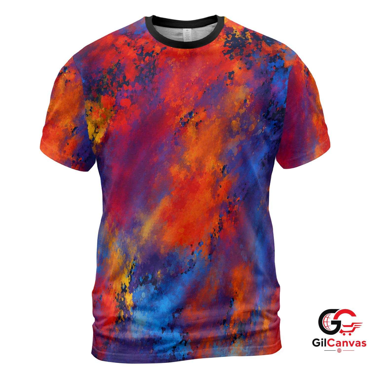 Abstract Summer 3D T-Shirt, Colorful Unisex Graphic Tee Gift For Cool Fashion