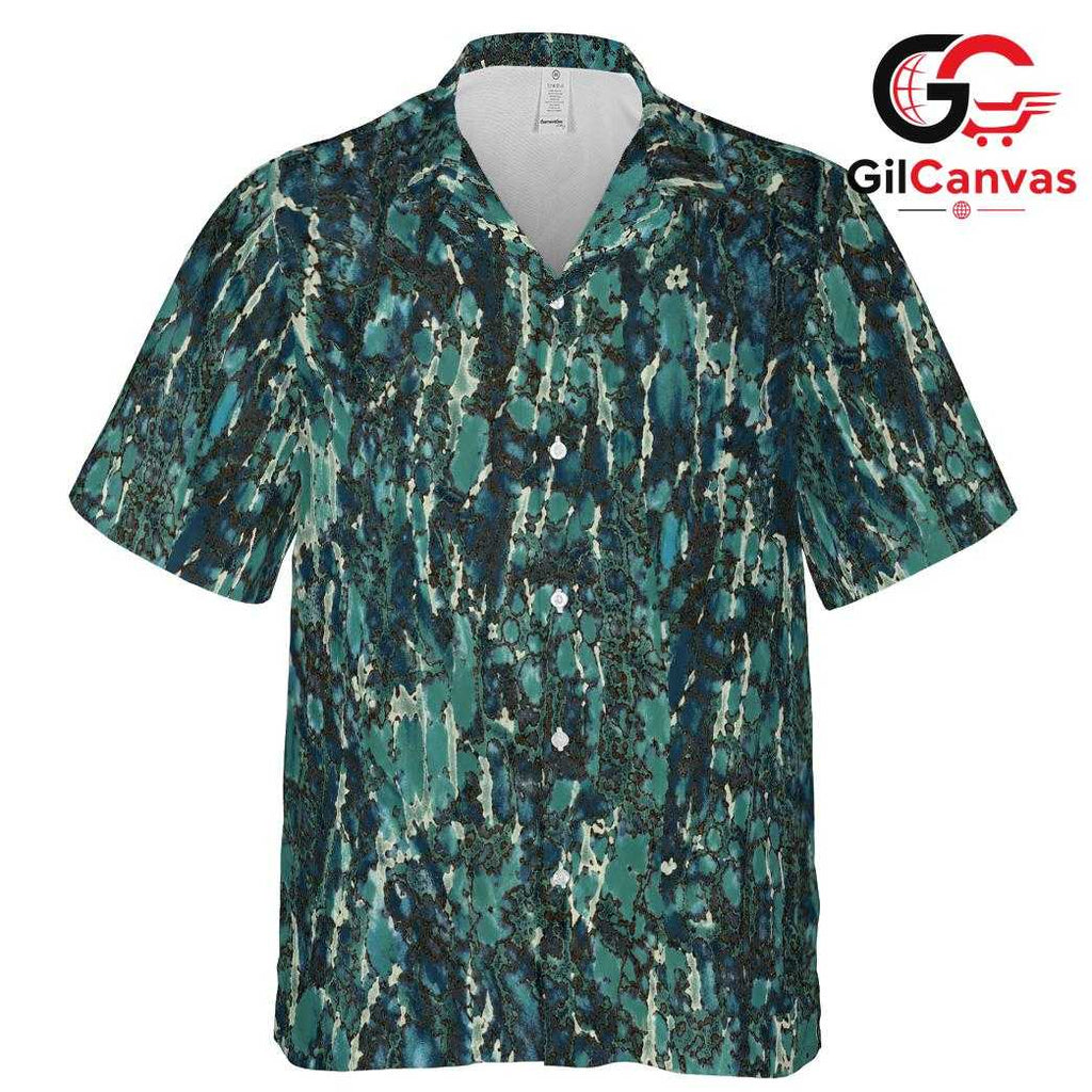 Abstract Teal Ocean Wave Tee, Unisex Tropical Vacation Wear Summer Beach Party