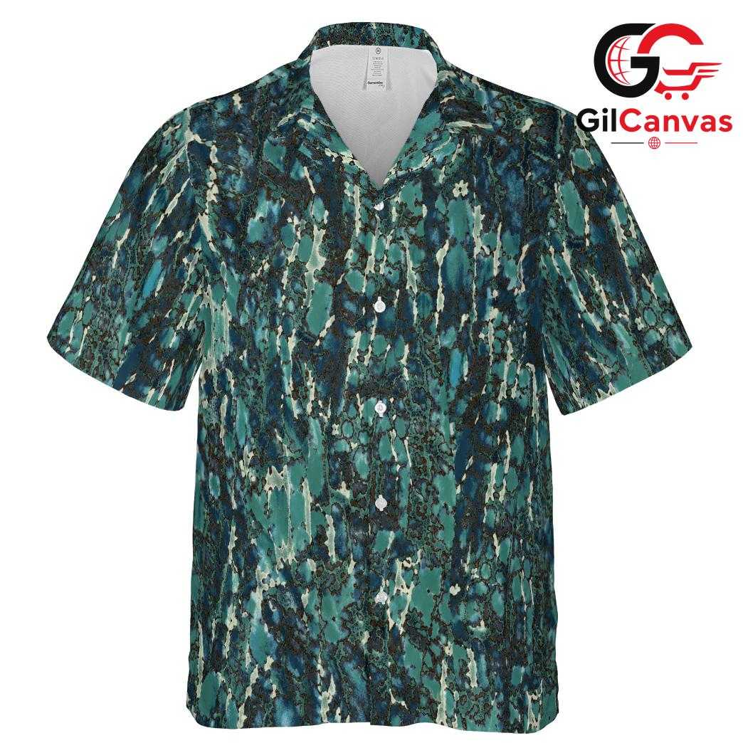 Abstract Teal Ocean Wave Tee, Unisex Tropical Vacation Wear Summer Beach Party